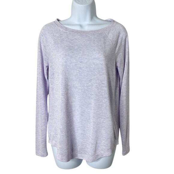 Loft Women's Sweater XS Light Purple Raglan Long Sleeve Lightweight Heathered - Picture 2 of 7